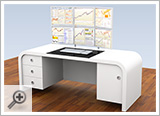 Corvum T2 - Multimonitor Tischsystem 3+3